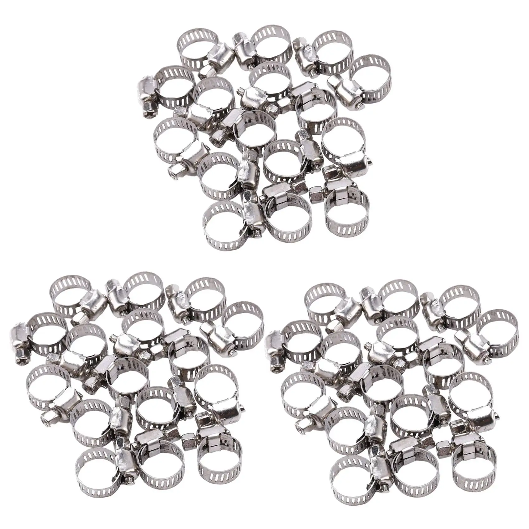 AA19 48 Pcs Stainless Steel Adjustable Car Fuel Hose Clamp Pipe Sealing Clip 6-12 Mm