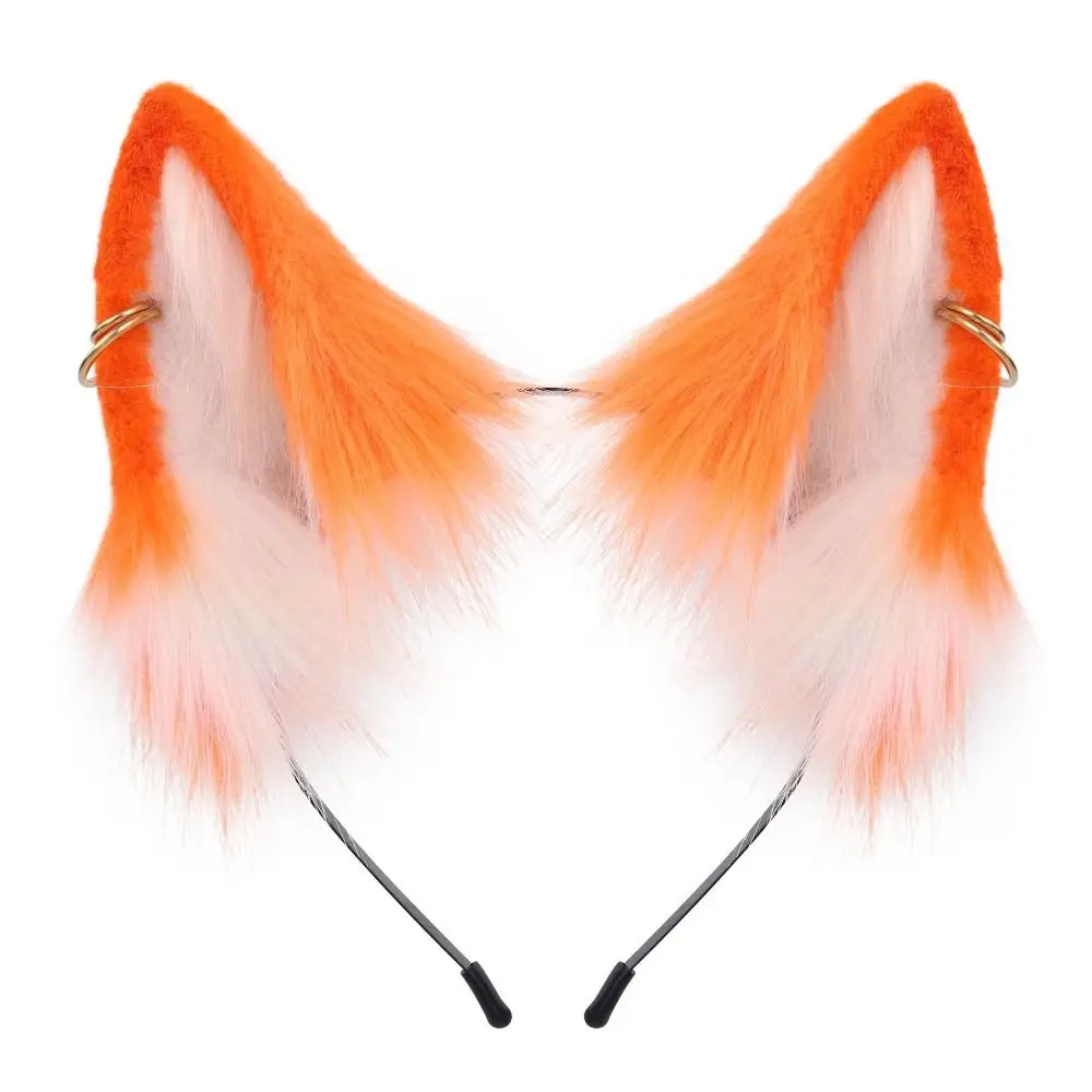 Practical Animal Cat Ears Headband Artificial Faux Furs Gothic Headband Realistic Reusable Cosplay Headband Adults