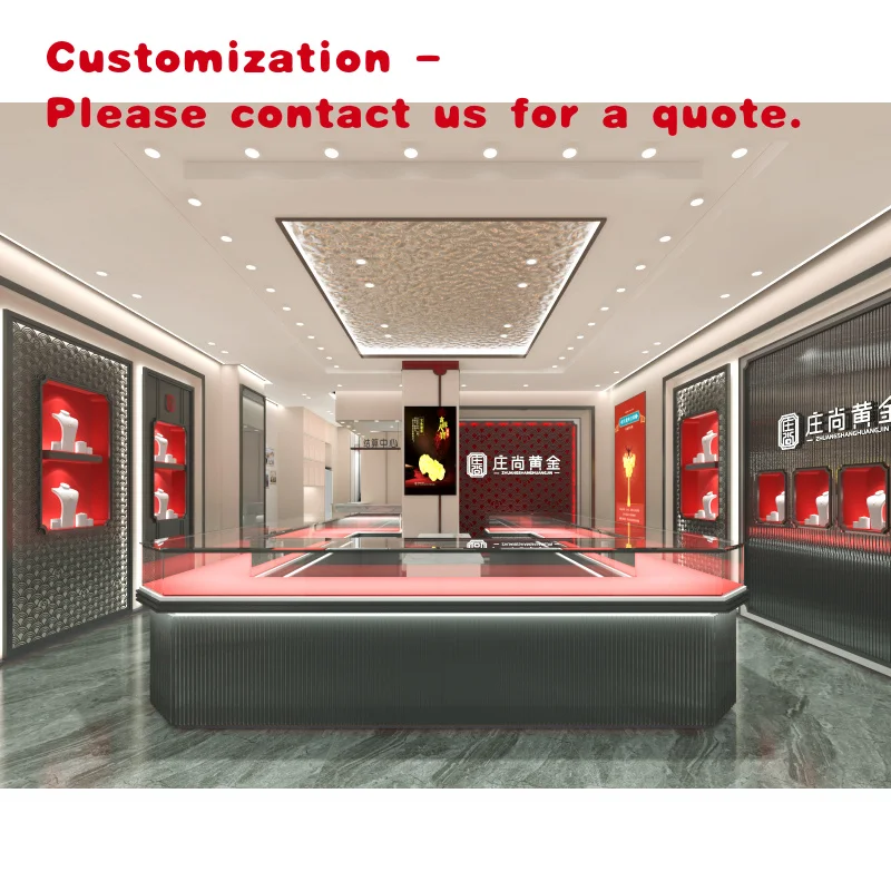 custom.Shopping Mall Glass Jewelry Kiosk Luxury Counter Plated Customized Jewelry Store Display Switzerland Jewelry Watch S