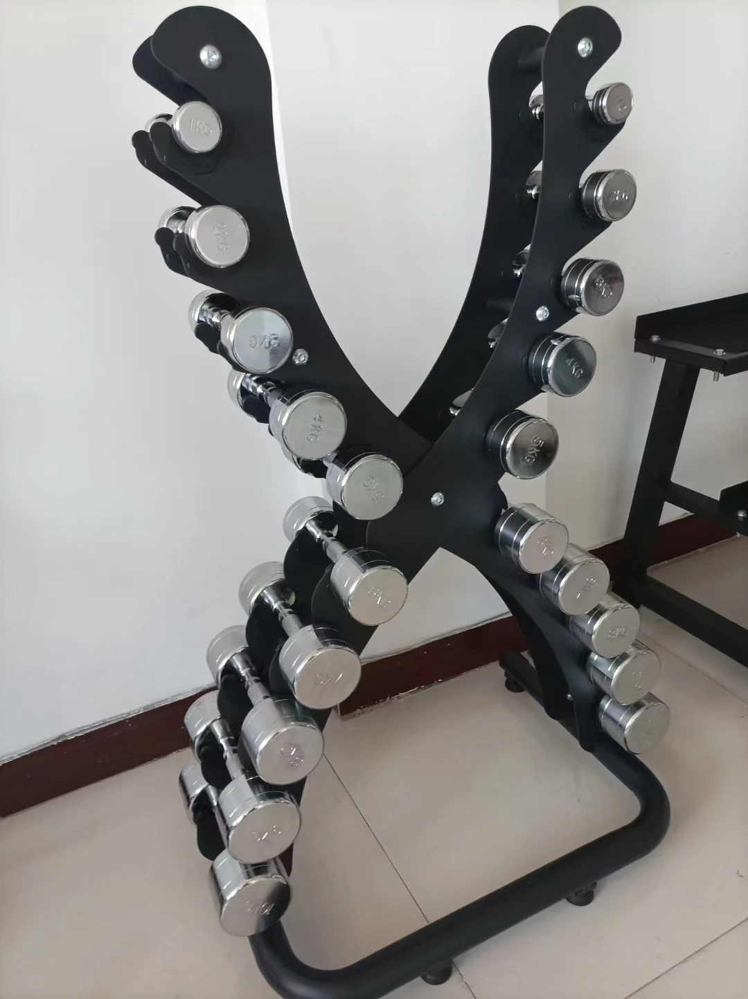Venda quente casa ginásio equipamentos de fitness haltere rack força haltere conjunto com rack x quadro haltere rack