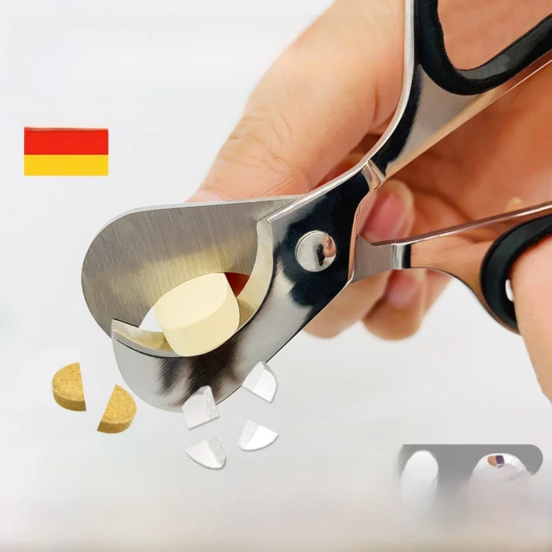 

Portable Precision Splitter Stainless Steel Full Metal Pill Cutter for Large Calcium Tablets Convenient Carry-On Medicine Slicer