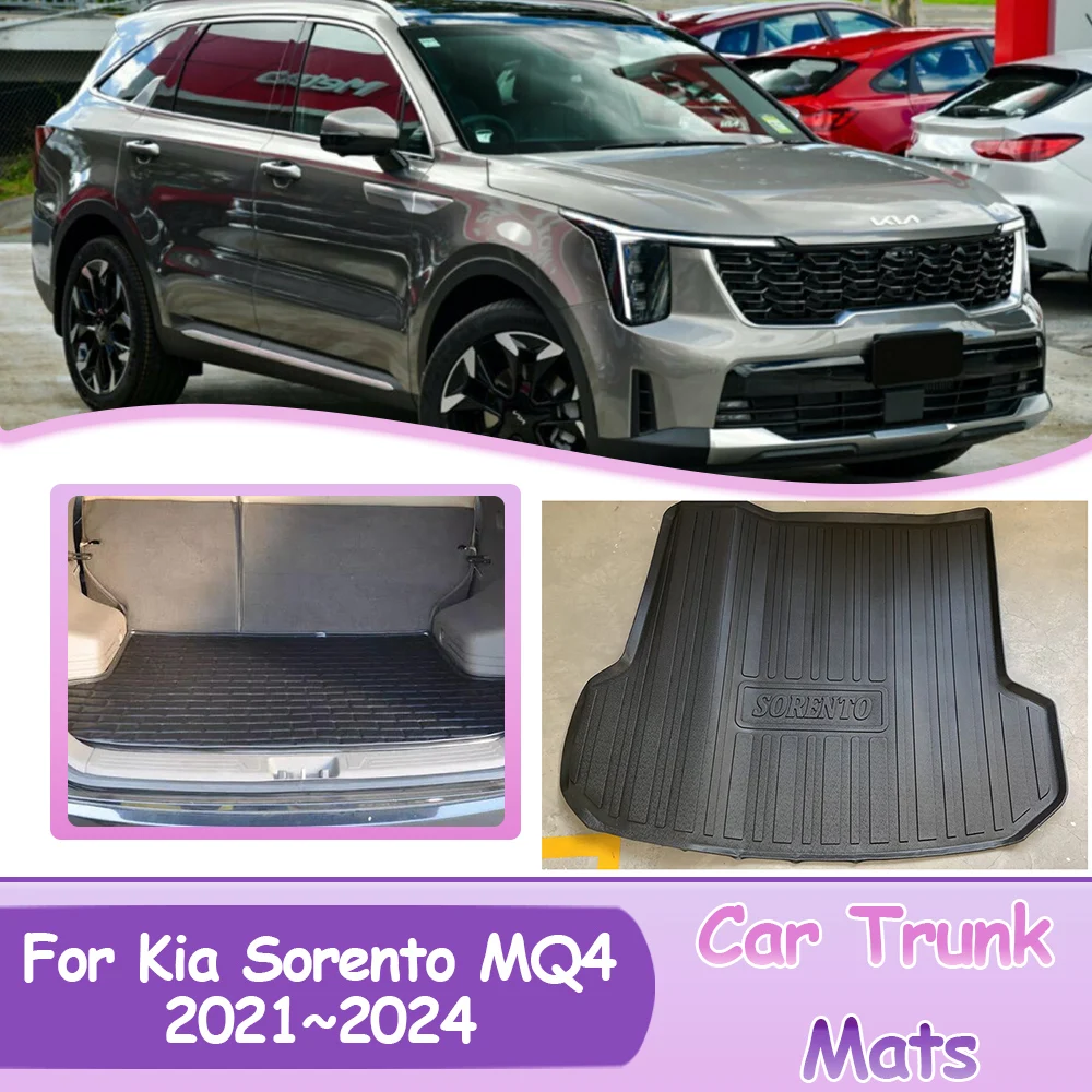 Rear Trunk Mat For Kia Sorento MQ4 2021 2022 2023 2024 5Seats TPE Storage Box Pad Anti slip Waterproof Anti scratch Floor Mat