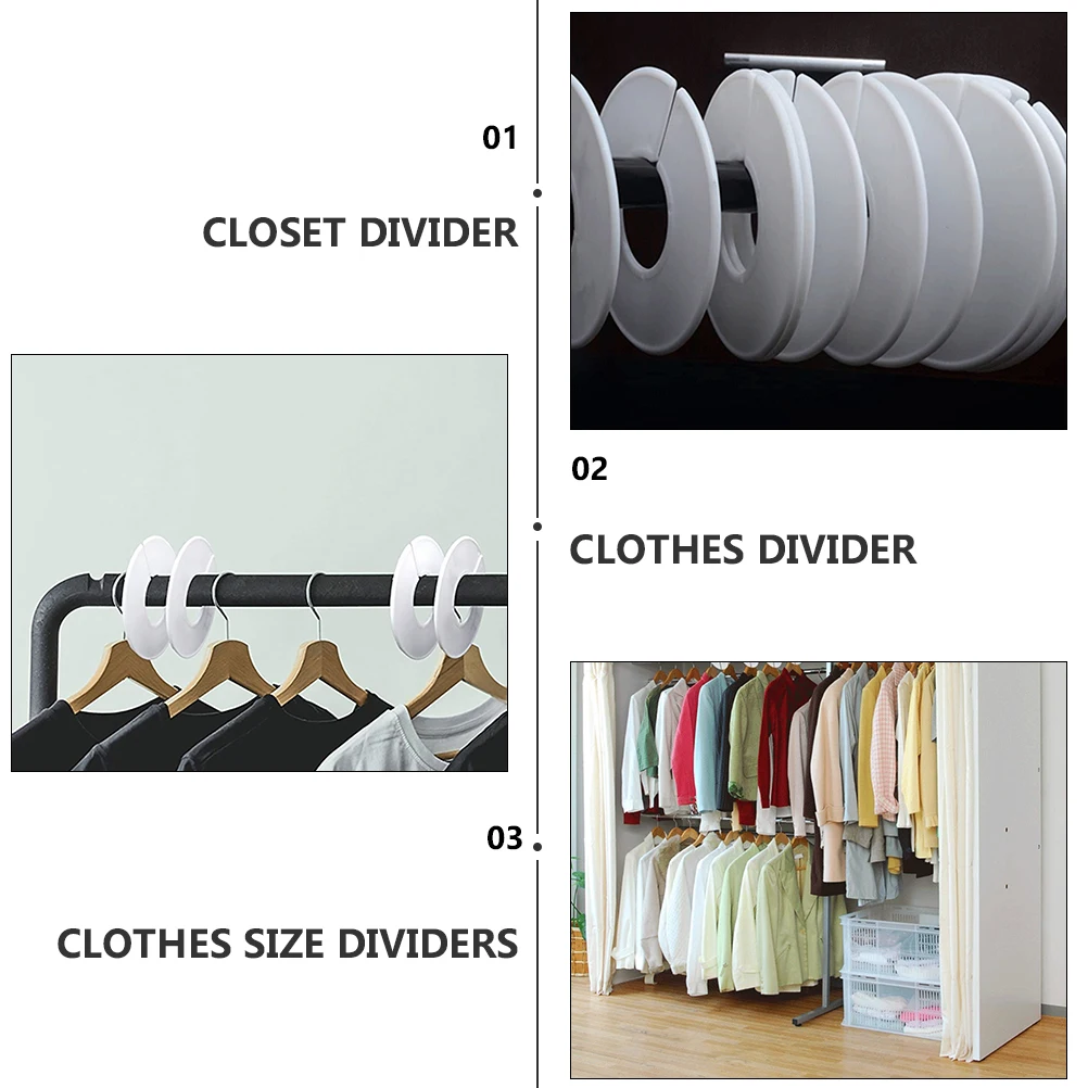 30 Piezas de Separadores de Armario, Herramienta Redonda de Plástico para Clasificar Ropa, para Guardarropa, Perchas, Organizador de Ropa para Adultos