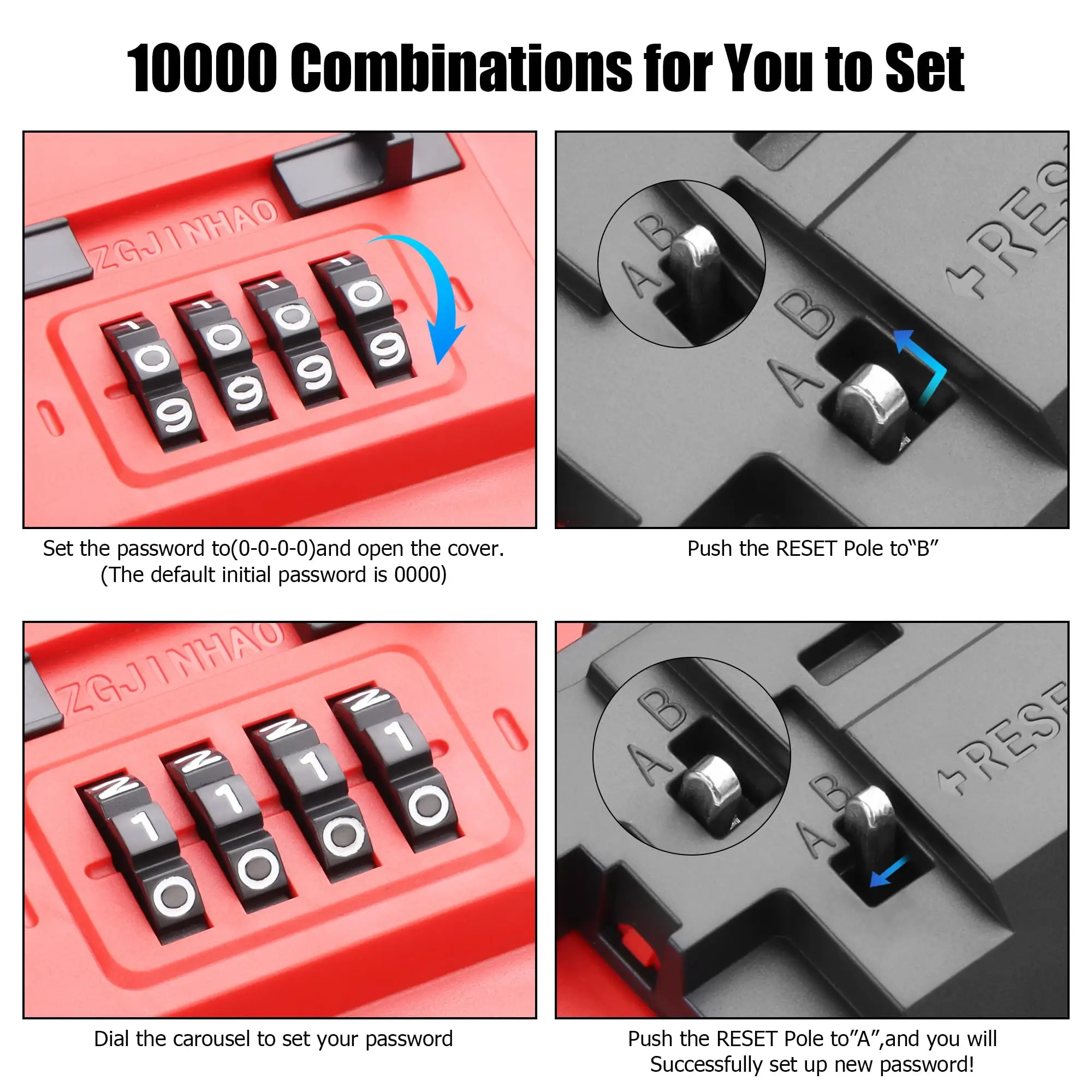 Hidden Key Box with Combination Lock Plastic Safe Small Storage Lockable Box with Code Outdoor Secret Items for Decor Flowerpot