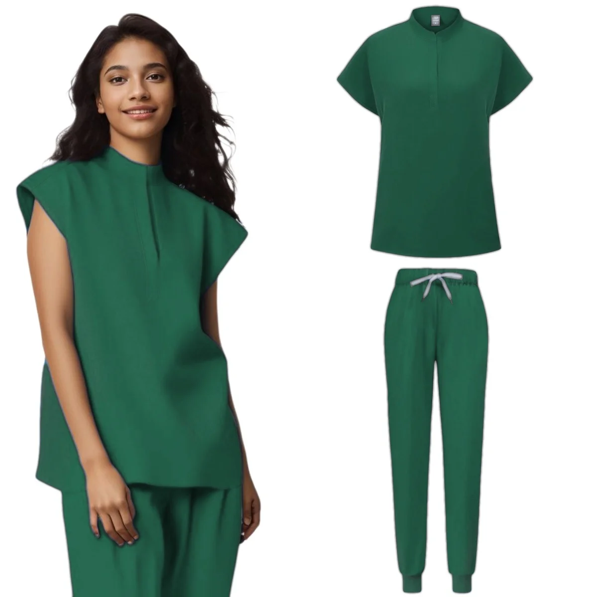 Women Medical Uniforms Scrubs Sets Hospital Surgical Gowns Short Sleeve Tops Pant Nursing Accessories Doctors Clothes