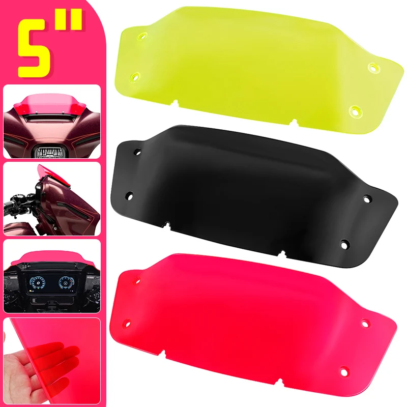 

For Harley Touring CVO Street Glide FLHX FLHXSE 2023-2024 Motorcycle Black 5" Windshield Green Windscreen Red Wind Deflectors