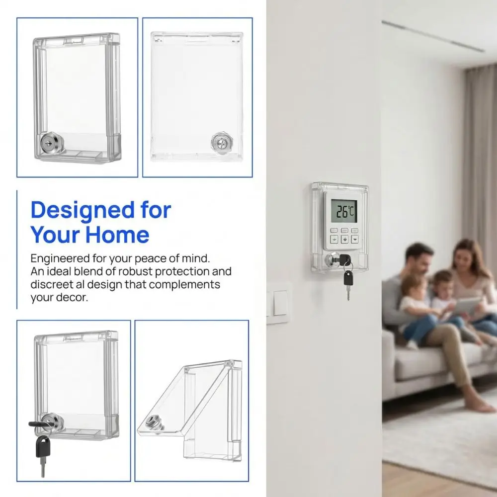 NEW Ultra-thin Child Safety Cover Childproof Transparent Wall Switch Guard Lockable Light Switch Plate Covers Kindergarten
