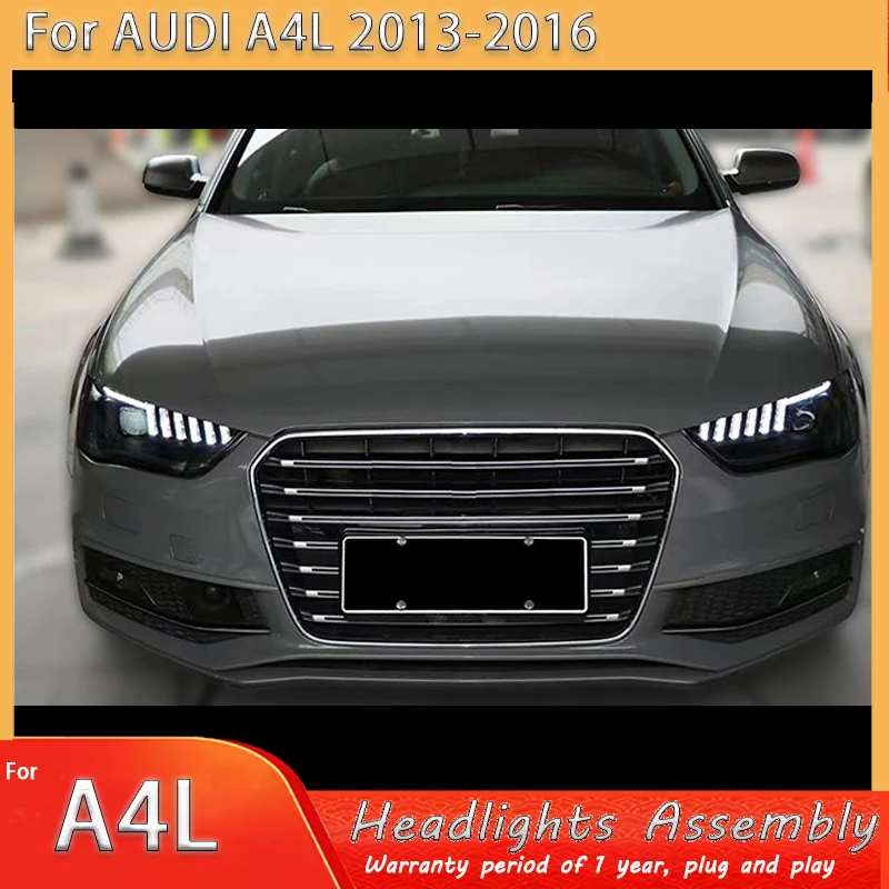

Car DRL LED Headlight Assemblies For Audi A4 2013 2014 2015-2016 Fog DRL Brake Turn Signal Lamp Plug And Play Auto Accessories