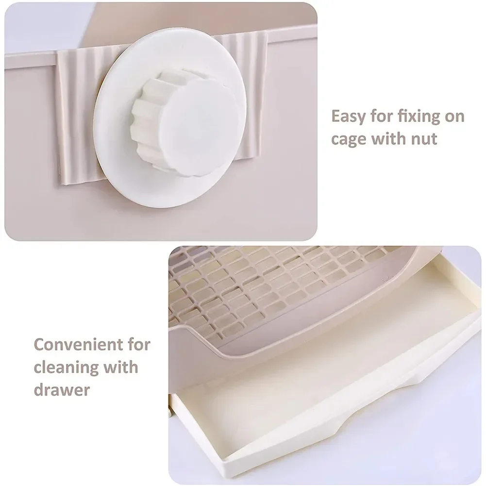 Bunny Toilet with Drawer Large Rabbit Litter Box Pet Bedpan Adult Hamster/Guinea Pig/Ferret/Bunny Grate Potty Pet Toilet Bedpan