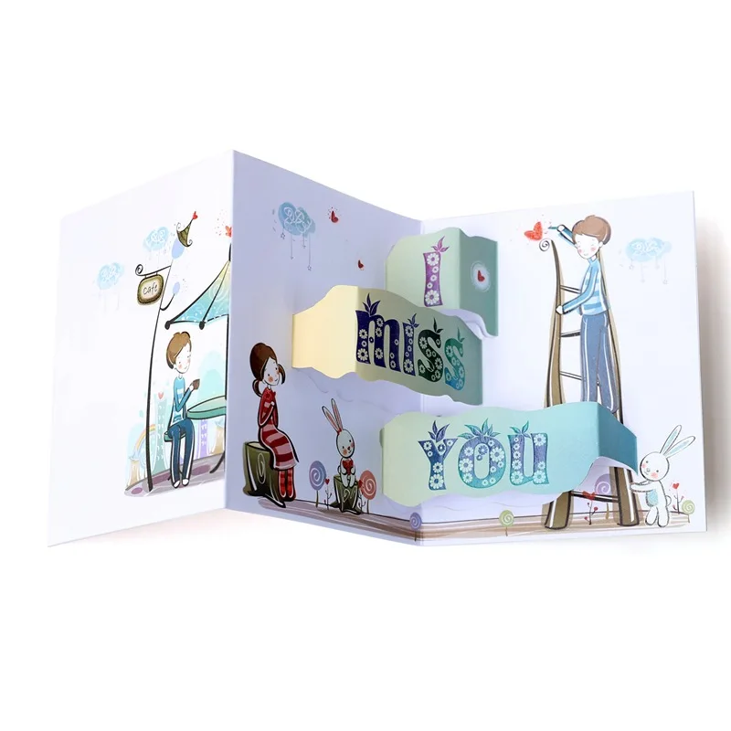 

3D Pop up style Valentine's Day greeting card Folding cardromantic confession creative handmade gift blessing message gift card