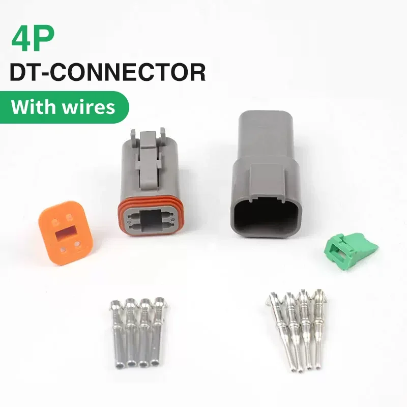 

5/10/100 Sets Deutsch Type Connector Male Female Waterproof DT Connectors 4-Pin Dt04-4p Dt06-4s ,Sealable,4 Position