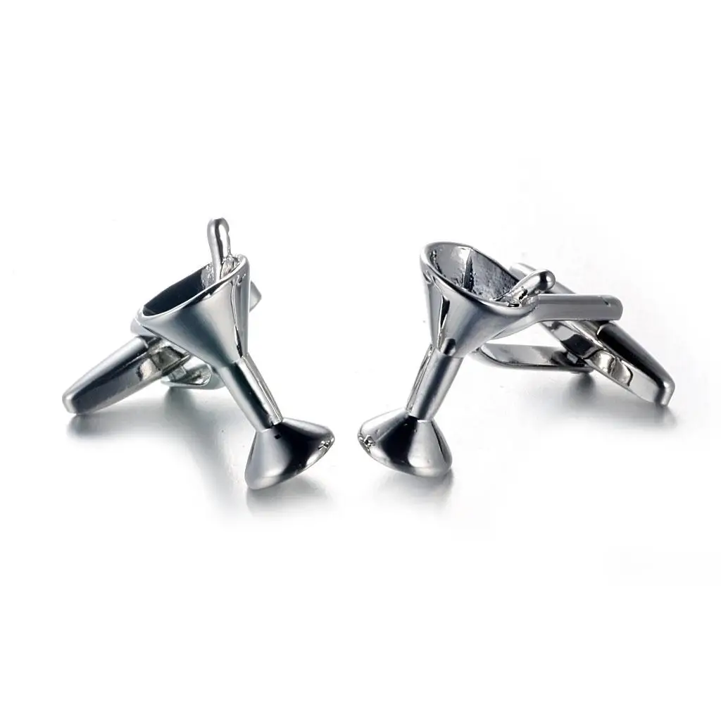 Cocktailbril Manchetknopen Overhemd Manchetknopen Herenaccessoires Zilver