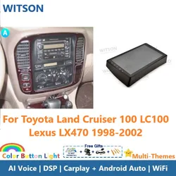WITSON Android 15 Auto Stereo For Toyota Land Cruiser 100 LC100 Lexus LX470 1998-2002 Car Radio Carplay Multimedia GPS Audio