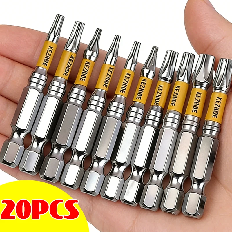 

20/10pcs Torque Magnet Drilling Woodworking Hand Tools Fasteners T7-T40 S2 Magnetic Screwdriver Bits for Woodworking Hand Tools