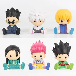 1Pcs Random Style Anime HUNTERxHUNTER Killua GON kawaii Q Version Sitting posture Action Figure PVC Model Statue Toys Doll Gifts