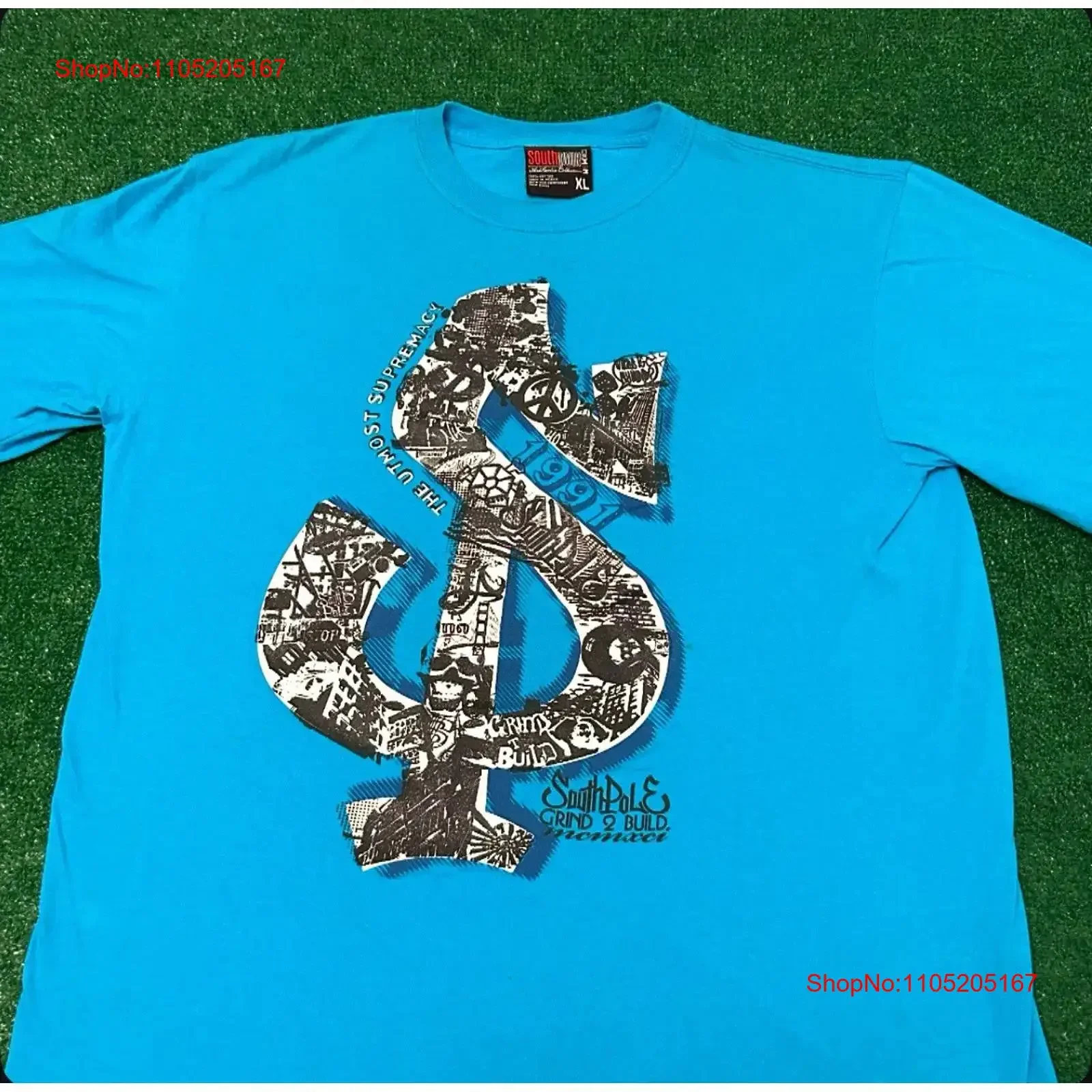 

Винтажная футболка Y2K Southpole с граффити и логотипом VTG, мужская футболка XL в стиле панк, гранж, фигурист, хип-хоп, винтажная стираная дышащая графическая мода