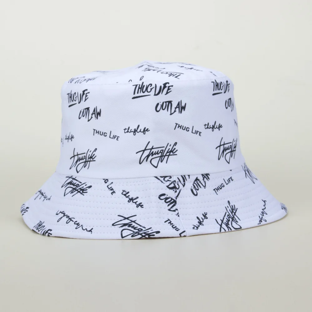 

Letter Embroidery Double-sides Bucket Hat for Women Men Couple Basin Fishing Fisherman Hat Summer Outdoor Panama Hip Hop Caps