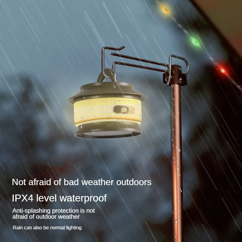 Camping String Lights 65Ft Light with Lanterns 2 in 1 Camping Lights 3000mAh IPX6 Waterproof Rechargeable Flashlights Tent Lamp