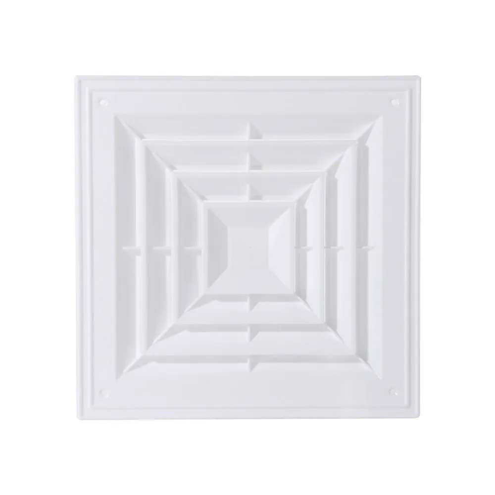 New Plastic Air Vent Grille White Square Duct Heating Vents With Flaps Silent Operation Exhaust Fan Cover Ceiling Mount