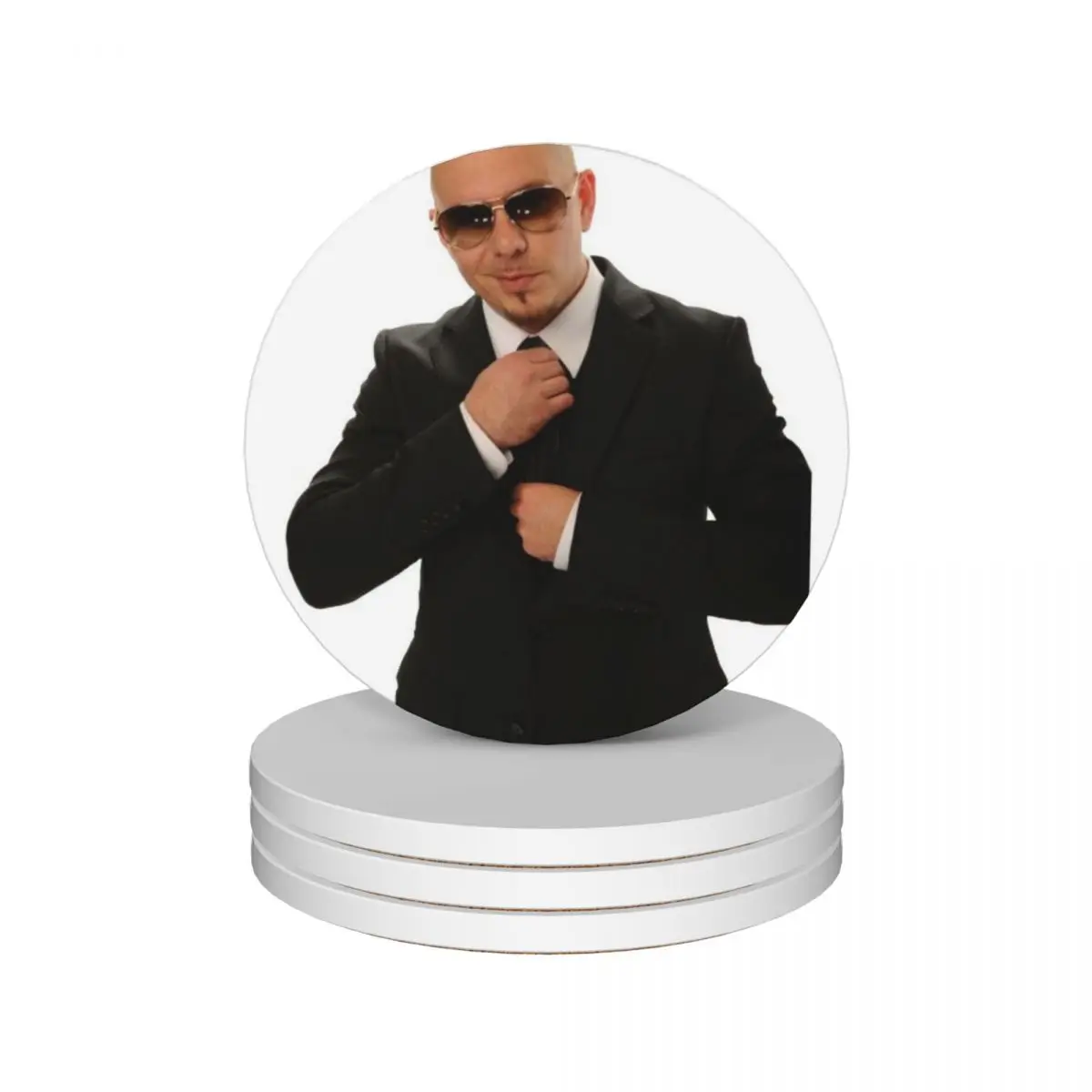 

Mr Worldwide aka Pitbull Ceramic Coasters (Set of 4) black anti slip table decoration and accessories Coasters