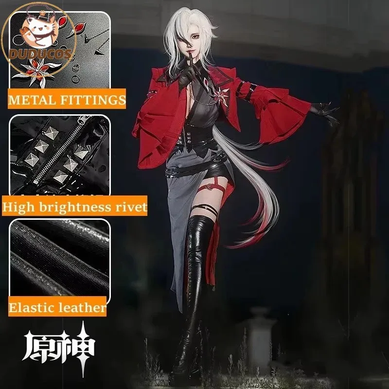 

В НАЛИЧИИ Arlecchino Косплей Костюм Игра Genshin Impact【S-XL】DUDU-SR Fatui Harbinger Arlecchino Концерт Рождество Doujin