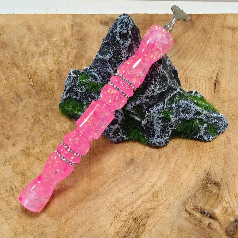 Imagen 6: Brillo ‌   Lápiz de resina para pintura de diamantes con diamantes de imitación, punta roscada, herramienta de bordado de diamantes, accesorios