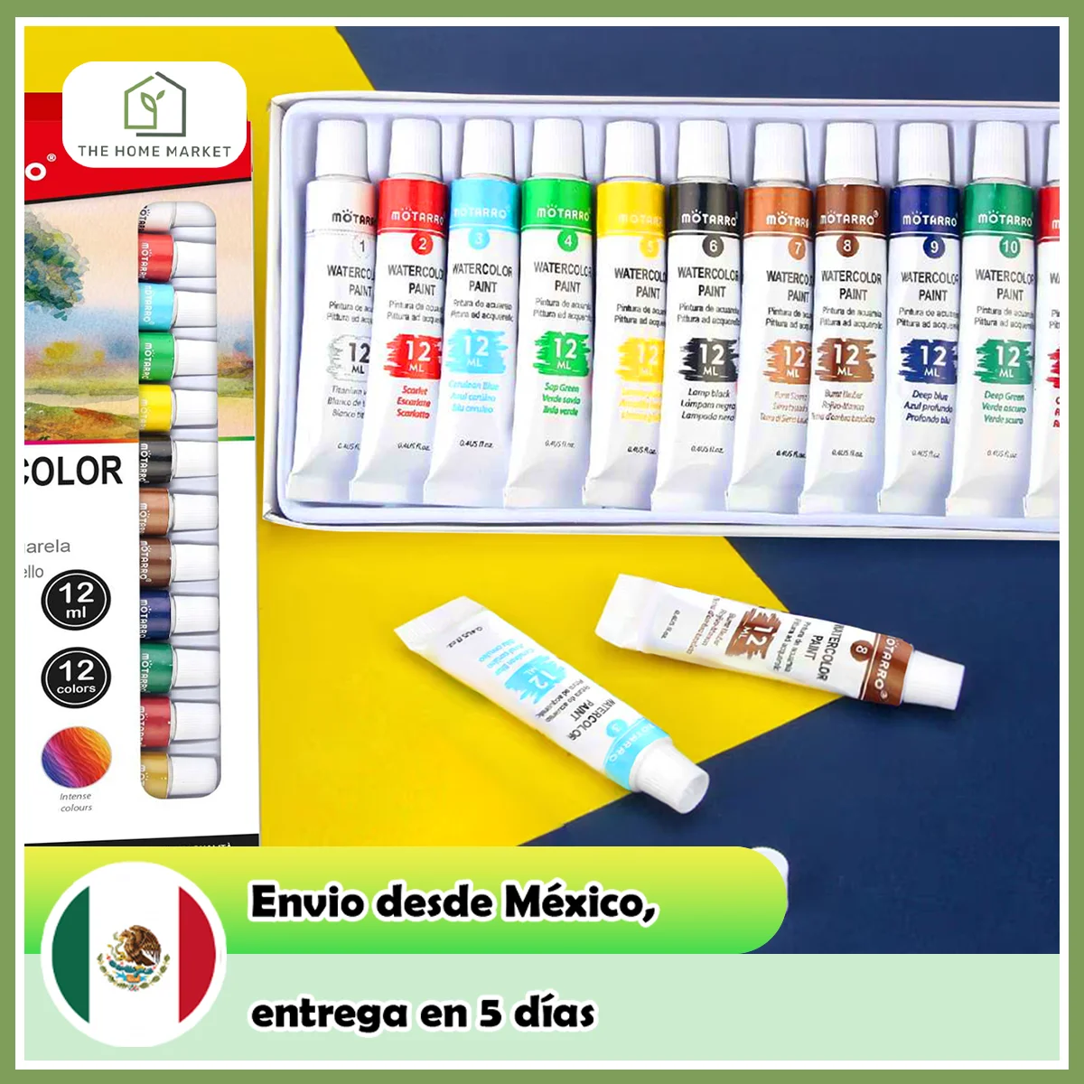 12 Ml Aluminum Tube Acrylic Paint Set 12 Ml Students Beginner 12 Colors Children Adult Watercolor Colorful Multi-purpose Painting Tools for Painting Annuities Diy