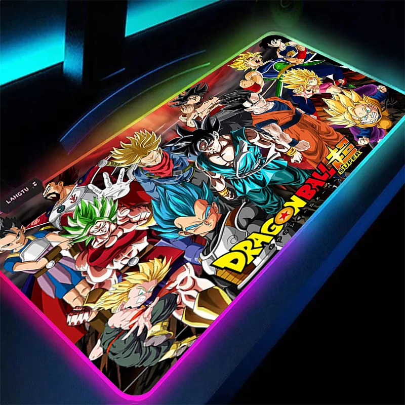 

Dragon Ball Z RGB Mouse Pad DBZ Gamer Rubber Backlight Pc Keyboard Laptop Computer Speed LED Desk Mat Gaming Acessories Mousepad