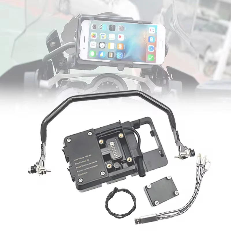 For BMW R1200GS GS 1200 R 1200GS lc R1250GS ADV adventure Mobile Phone Navigation Bracket Motorcycle USB Charging 12MM Mount