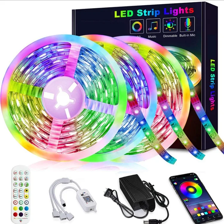 LED Light Bar 5050RGB Bluetooth App Magic Light 5m150 Light Music Horse Running Water Light Set Led Strip Led Light Strips