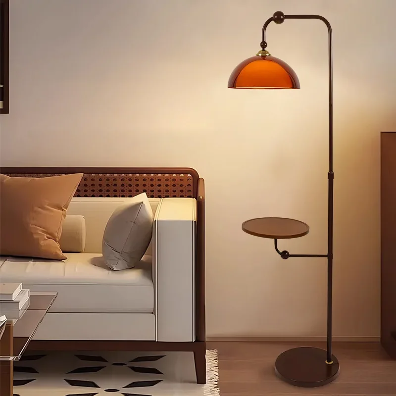 Lámpara de pie Wabi Sand Wind, sala de estar, sofá, dormitorio, lámpara de noche integrada con mesa de centro, luz ambiental Medieval