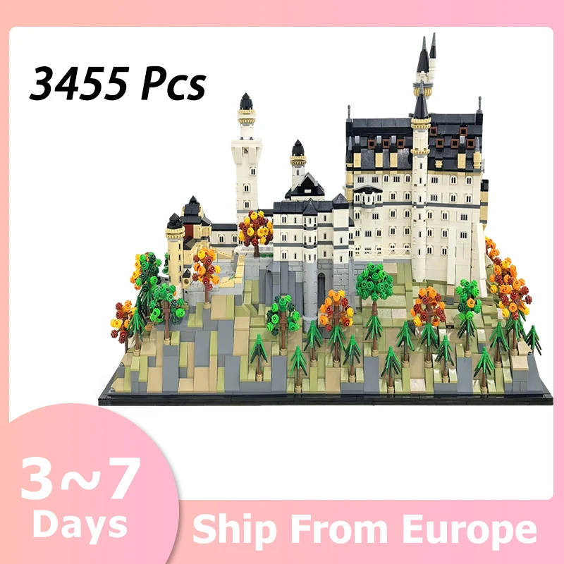 3455 pièces Blocs de construction de modèle de château européen, décoration de la maison, jouets à assembler, cadeau pour enfant et adulte, compatible 21063