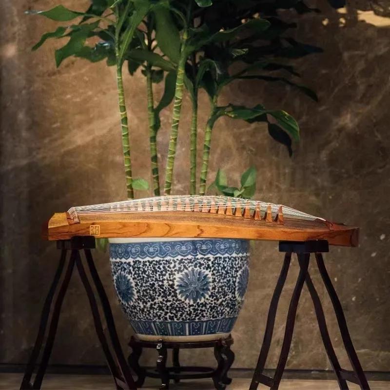 100CM Guzheng Fish-shaped 21 Strings Zither Professional Performance Handmade Wooden Guzheng Traditional Chinese Zither