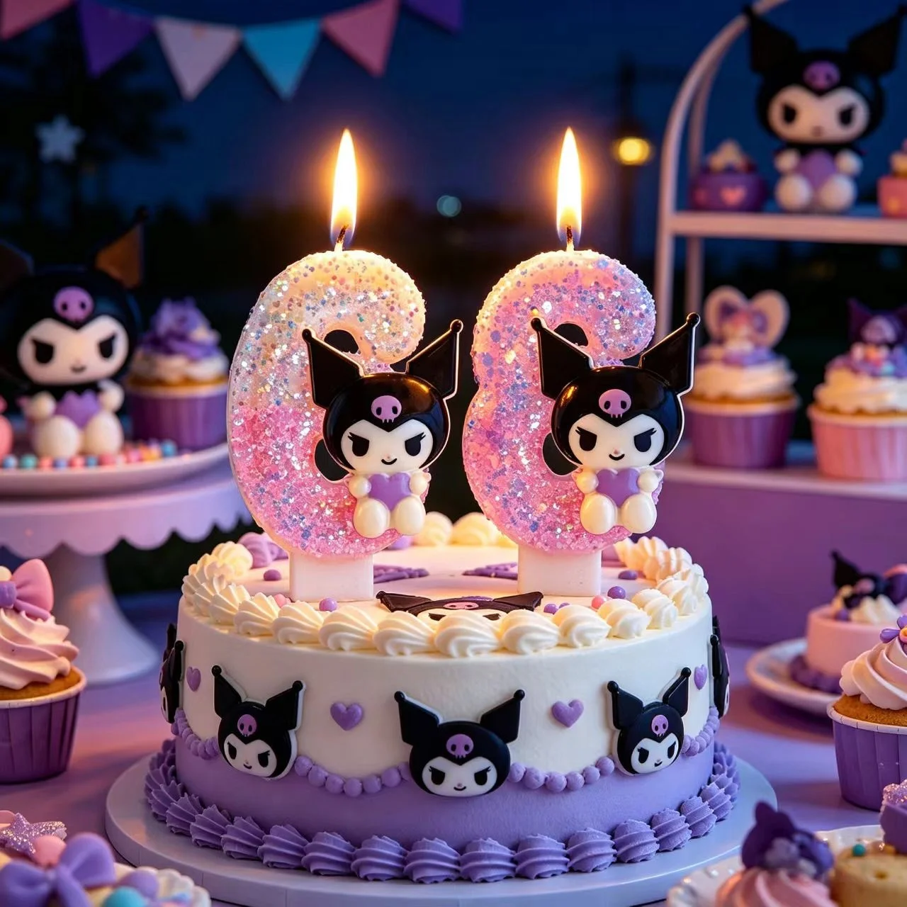 Lindas Velas con Número de Kuromi del 0 al 9, Lindas Decoraciones de Velas para Pastel para Fiestas de Cumpleaños Infantiles, Recuerdos para Baby Shower, Regalos