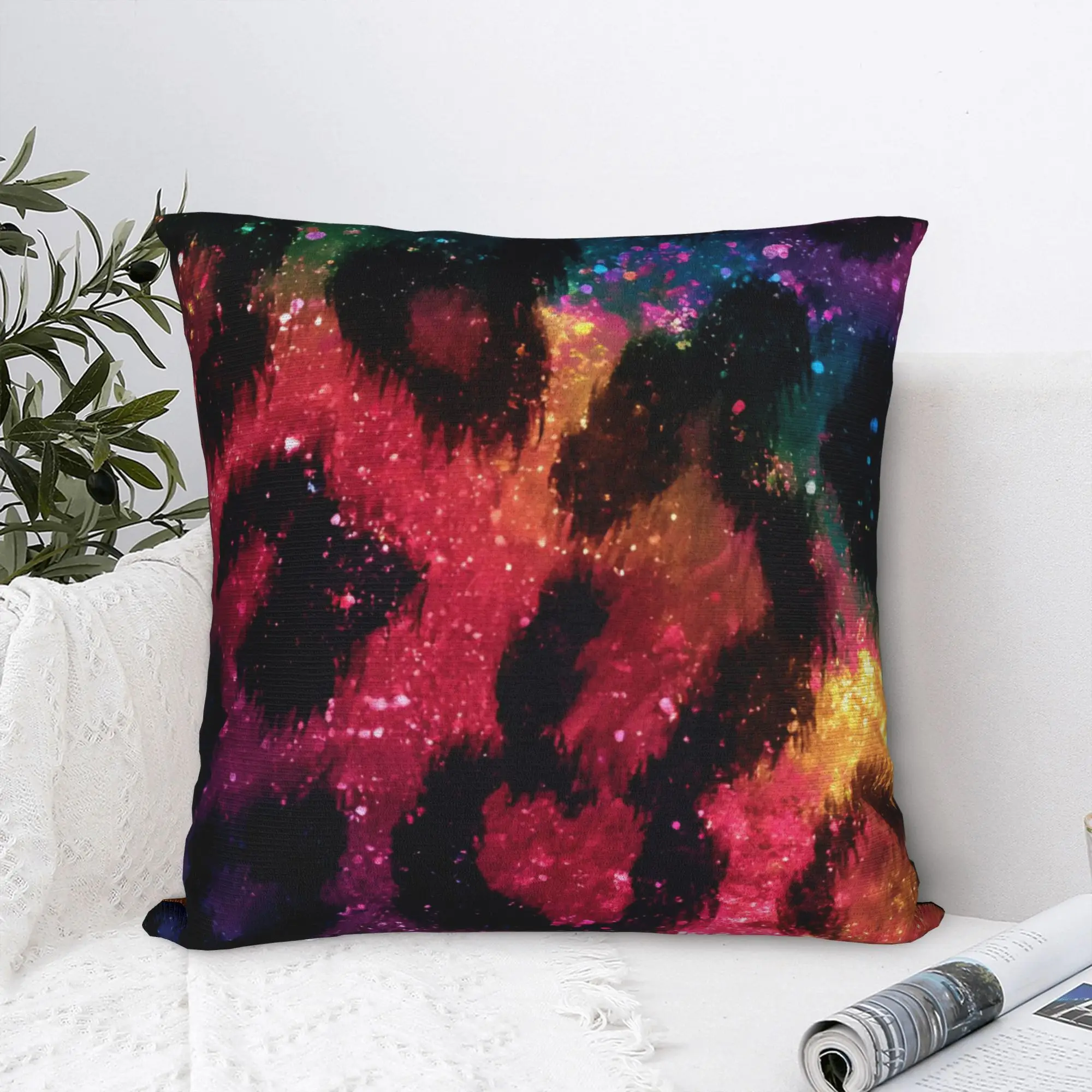 Leopard Rainbow Square Pillow Case Simulated Print Cushion Covers Creative Decorative Throw Pillow Case Cover for Sofa 18