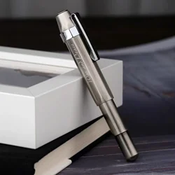 MAJOHN DELIKE Fountain Pen All Copper Vintage Travel Short Pens EF/F/Bent Nib Aluminum Alloy Office School Stationery Pocket Pen