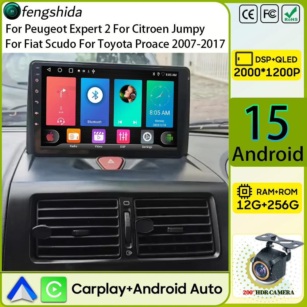 

Car Radio Carplay For Peugeot Expert 2 For Citroen Jumpy For Fiat Scudo For Toyota Proace 2007-2017 Navigation GPS Android Auto