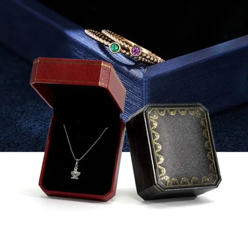 Velvet Necklace Display Box with Soft Lining for Elegant Pendant Storage Case Classic Vintage  Holder Gift Presentation