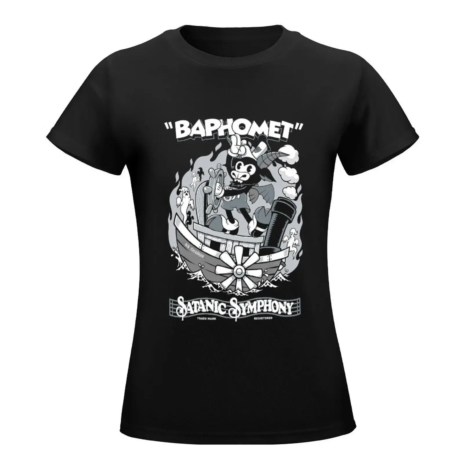 Vintage Cartoon Baphomet - Steamboat Baphy - Occult - Satanic Symphony Essential T-Shirt tees t shirts for Womens