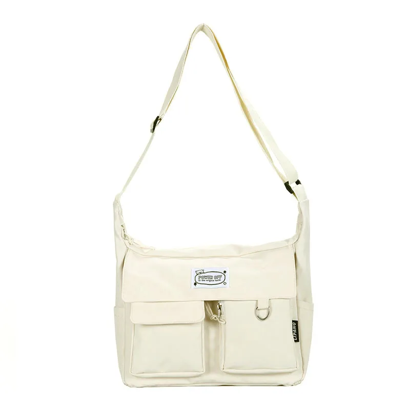 Bolso bandolera Ulzzang coreano para mujer, de nailon con múltiples bolsillos bandolera, escolar, 2023