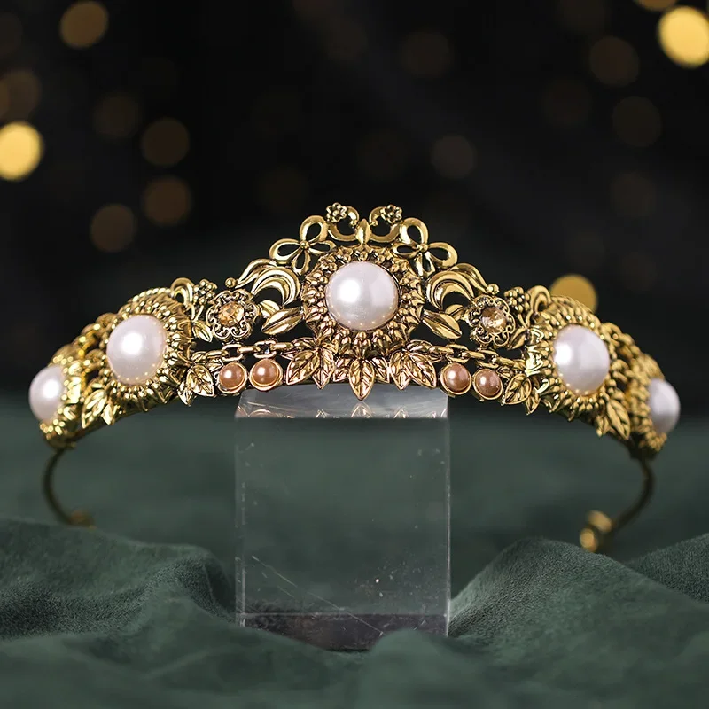 Baroque Crystal Crown Tiara Vintage Rhinestone Prom Diadem Crown For Women Bridal Wedding Hair Accessories Jewelry Crown Tiara image 2