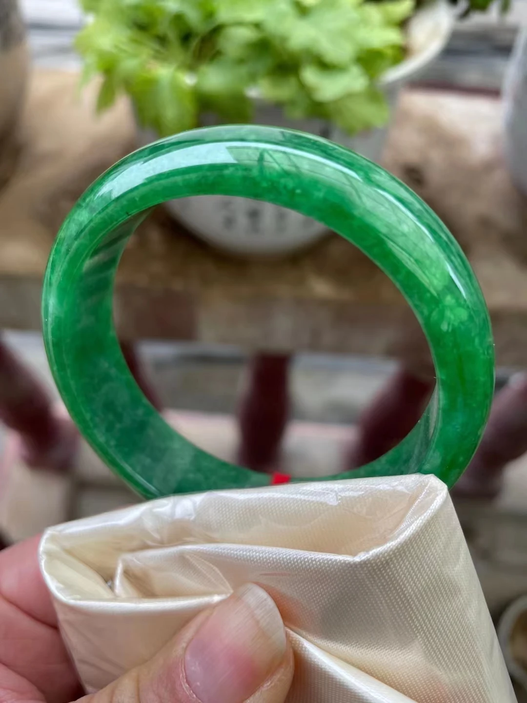 

Natural handmad Class A Emerald jade bangle green bangles