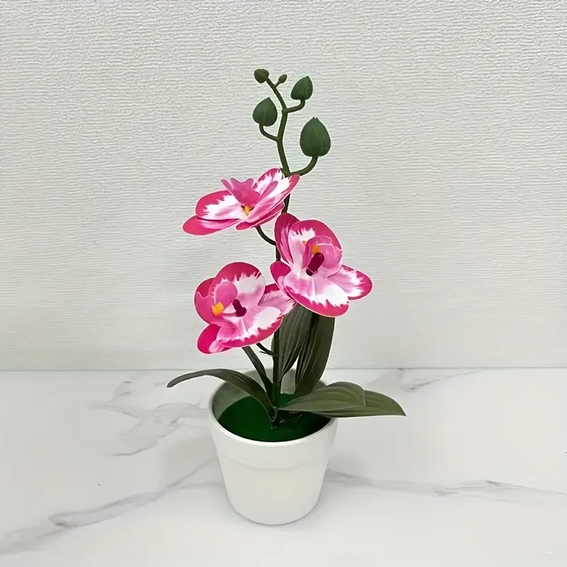Künstliche Orchidee, Heim-/Bürodekoration - Dekoration für Wohnzimmer-Esstisch, Eingangsbereich-Blumendekoration, nicht leicht zu verblassen – Detail 13