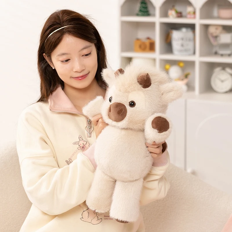 Adorable Huggable Figure Plush Cow Toy Lovely Cattle Plush Stuffed Animals Cattle Soft Doll Kids Toys Birthday Gift for Children