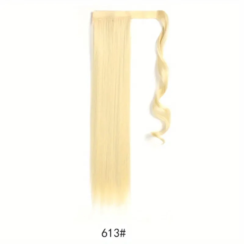 Cola de caballo sintética lisa de 24 pulgadas, fibra de alta temperatura, extensión de cabello 3
