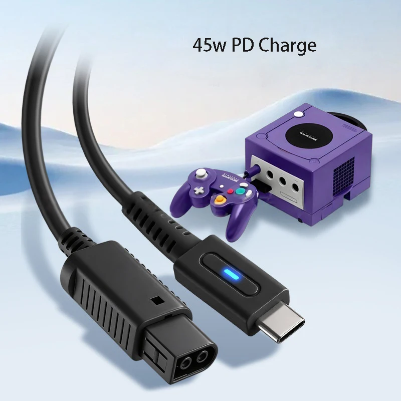Cable de Carga Tipo C PD de 1.8m para Controlador NGC, Cable de Alimentación USB C de 45W para Nintendo Game Cube, Cable de Carga para Consola