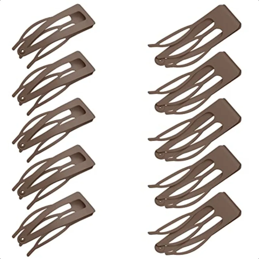 

24 Pcs 2 Inch Brown Double Grip Hair Clips Metal Barrettes Accories for Women Hair Making Salon plies