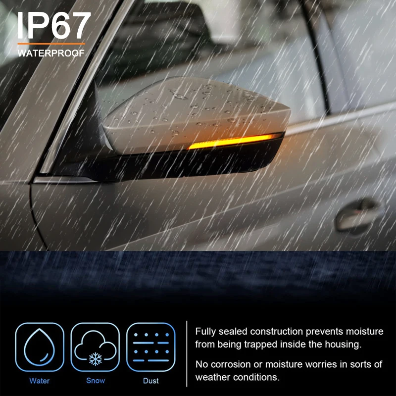 2 قطعة عدسة المدخن LED مصباح مرآة جانبية لسكودا سوبيرب A7 B8 MK3 2016-2019 العنبر الجانب الرؤية الخلفية الديناميكية بدوره أضواء الإشارة #5