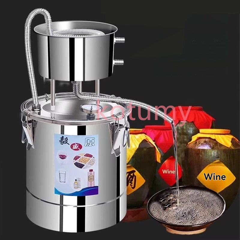 Small Stainless Steel Distillation Tower Brewing Machine Alcohol Distiller Wine Brandy Brewing Kit Essential Oil view 2