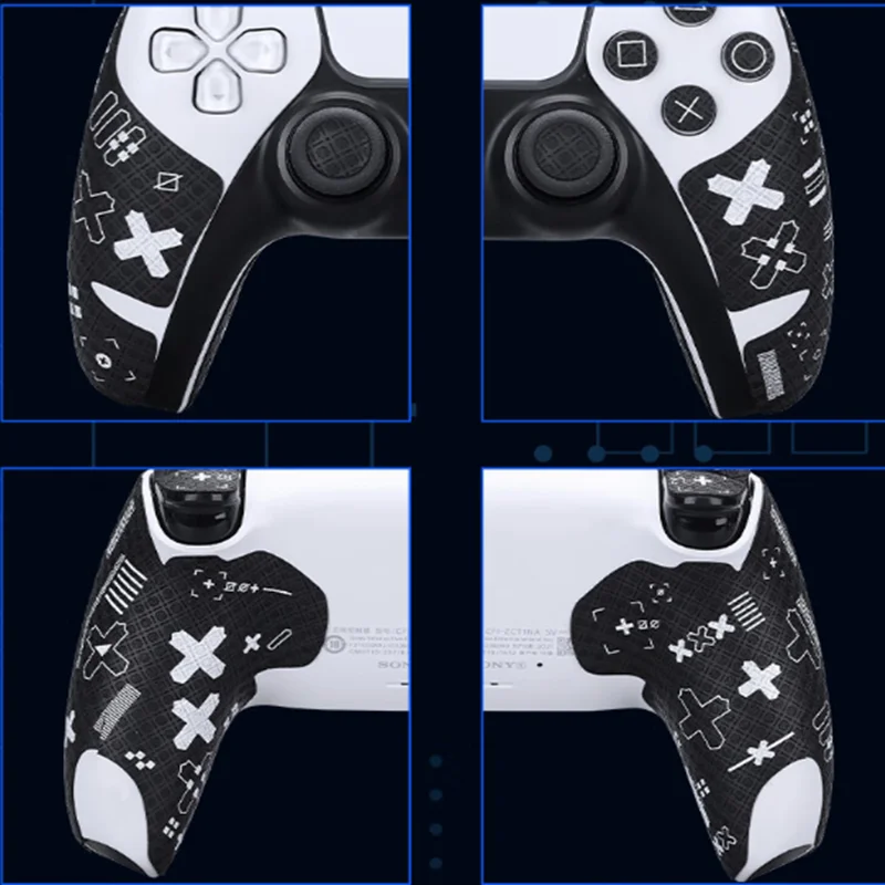 غطاء ملصق مطبوع مضاد للانزلاق لجهاز Playstaion 5 PS5 طقم جلدي متعدد الملمس لامتصاص العرق شريط مقابض مسبق القطع